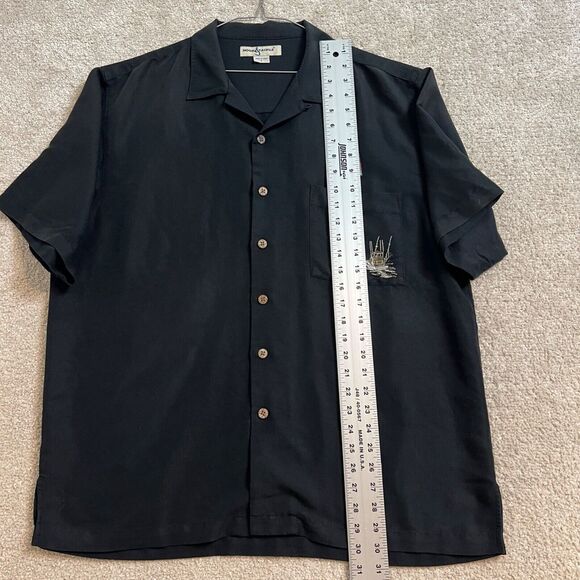 Hook & Tackle men‎ Large Black Embroidery Short Sleeve Button Down Fishing Shirt - Picture 3 of 11